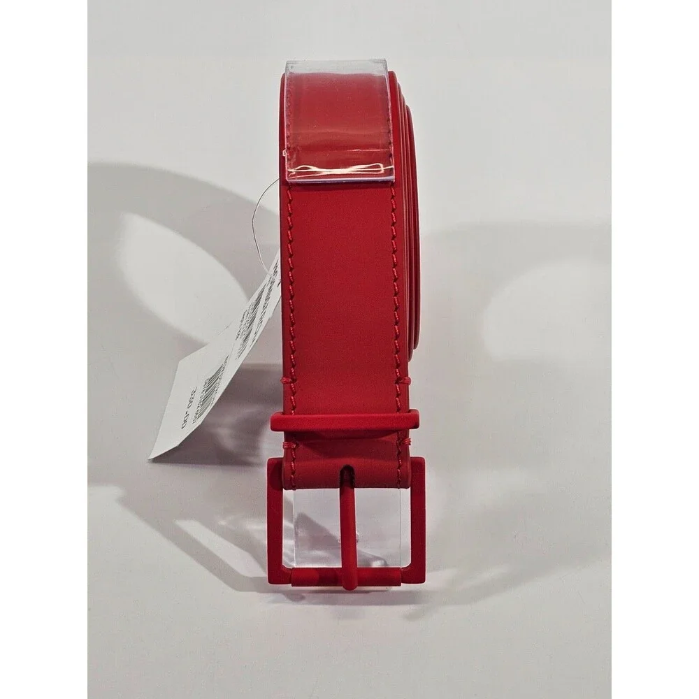 Maison Margiela Paris 95 Red Leather Buckle Belt‎ S35TP0399 NEW Quiet Luxury NWT